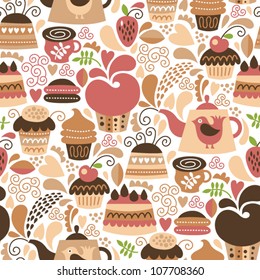 seamless pattern with cakes