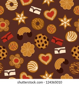 Seamless pattern with cakes