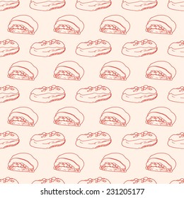 Seamless pattern with cakes. 