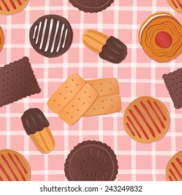 Seamless pattern with cakes
