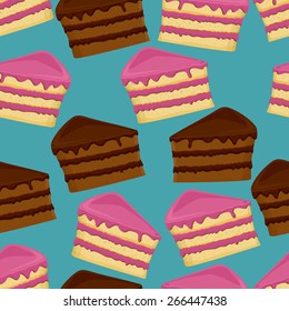 Seamless pattern with cakes