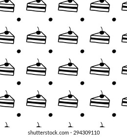 Seamless pattern with cakes