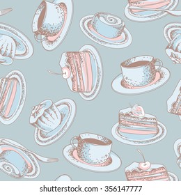 Seamless Pattern of Cakes