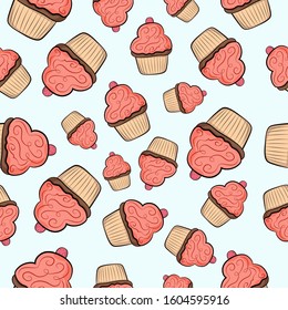 seamless pattern with cakes illustration