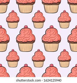 seamless pattern with cakes illustration