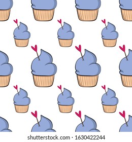 seamless pattern with cakes illustration