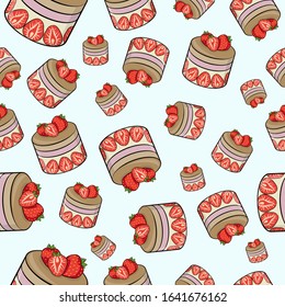 seamless pattern with cakes illustration