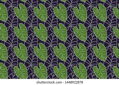 Seamless Pattern of Caladium Leaf. Eps 10