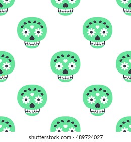 seamless pattern. calavera. day of the dead. vector illustration
