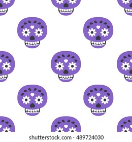 seamless pattern. calavera. day of the dead. vector illustration