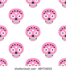 seamless pattern. calavera. day of the dead. vector illustration