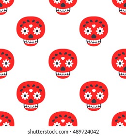 seamless pattern. calavera. day of the dead. vector illustration