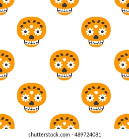 seamless pattern. calavera. day of the dead. vector illustration