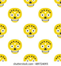 seamless pattern. calavera. day of the dead. vector illustration
