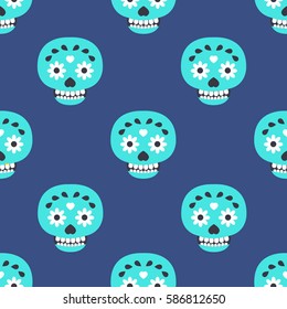 seamless pattern. calavera. day of the dead. vector illustration