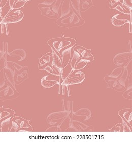 Seamless pattern with callas. Vector illustration
