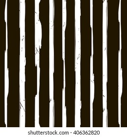 Seamless pattern with calligraphic brush strokes. Vector black and white art background