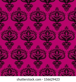 Seamless Pattern With Calligraphic Damask Ornament