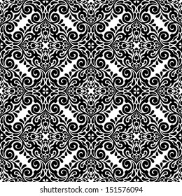 Seamless Pattern With Calligraphic Ethnic Ornament
