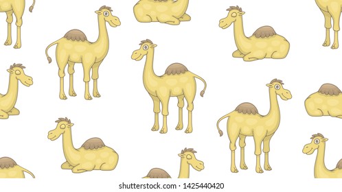 Seamless Pattern with Camels. isolated on white background