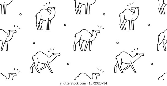 Seamless pattern with Camels. isolated on white background
