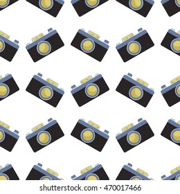 Seamless pattern from the camera. Vector EPS 10.