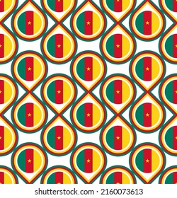 seamless pattern of cameroon flag. vector illustration