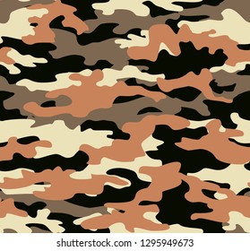 Seamless pattern camo orange modern abstraction print factory apparel textiles vector