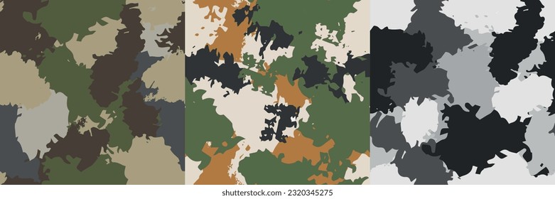 seamless pattern  camo texture for military, hunting or camouflage set 