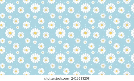 seamless pattern with camomiles, floral background, floral patterned fabric, beautiful fabric motif