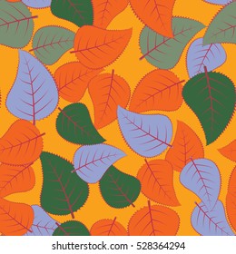 Seamless pattern. Camouflage of birch leaves.
