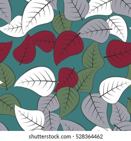 Seamless pattern. Camouflage of birch leaves.