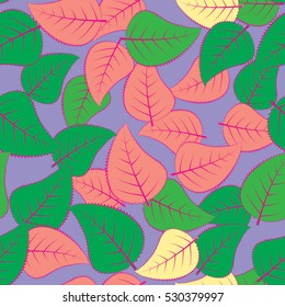 Seamless pattern. Camouflage of birch leaves.