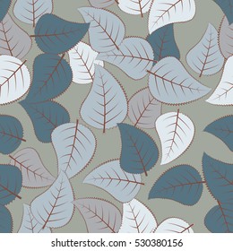 Seamless pattern. Camouflage of birch leaves.