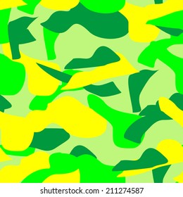 Seamless Pattern of Camouflage in Bright Colors. Vector Background