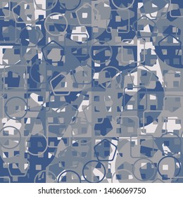 Seamless pattern. Camouflage checkered colors of winter and ice. Fashionable texture. Intersecting geometric shapes. Designed for fabrics, interiors & other creativity.