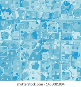 Seamless pattern. Camouflage checkered colors of winter and ice. Fashionable texture. Intersecting geometric shapes. Designed for fabrics, interiors & other creativity.