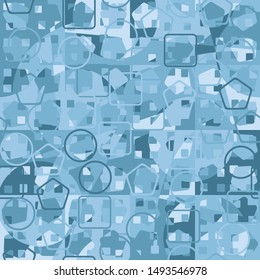 Seamless pattern. Camouflage checkered colors of winter and ice. Fashionable texture. Intersecting geometric shapes. Designed for fabrics, interiors & other creativity.