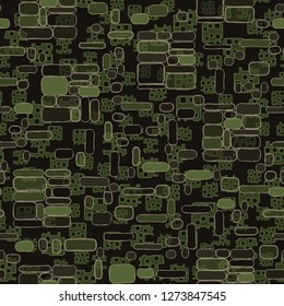 Seamless pattern. Camouflage consisting of uneven blocks. 