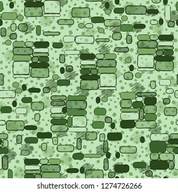 Seamless pattern. Camouflage consisting of uneven blocks. Spotted background.