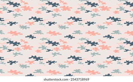 Seamless pattern with camouflage elements. Camo military clothing texture background.