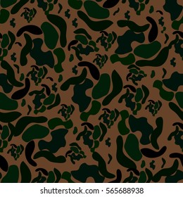 Seamless pattern with camouflage elements. Fabric for soldier. Vector illustration

