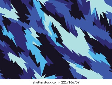 Seamless pattern with camouflage geometric trendy ornament. Racing background for vinyl wrap and decal. Abstract military camo vector texture.