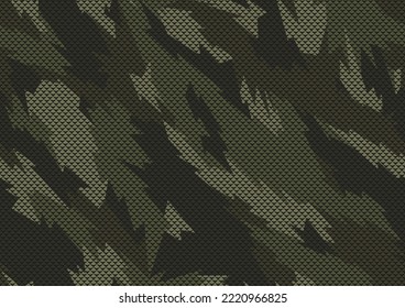 Seamless pattern with camouflage geometric trendy ornament. Racing background for vinyl wrap and decal. Abstract military camo vector texture.