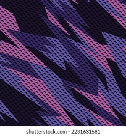 Patrón sin inconvenientes con adorno de moda geométrica camuflado. Fondo de carreras para envolver y calcomanía de vinilo. Resumen de textura vectorial de camo militar.