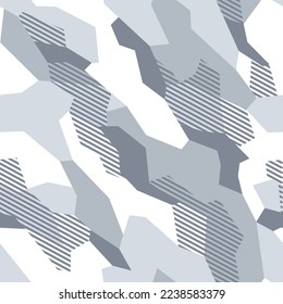 Patrón sin inconvenientes con adorno de moda geométrica camuflado. Fondo de carreras para envolver y calcomanía de vinilo. Resumen de textura vectorial de camo militar.