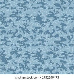 Seamless pattern with camouflage. Han drawn vector illustration. Flat colors.