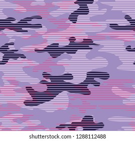 
Seamless pattern camouflage lines geometric lilac modern abstraction print textiles factory vector