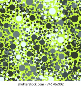 Seamless pattern. Camouflage made up of circles of four colors, the fifth color of the background. For 3D models, computer games, textiles and other design.