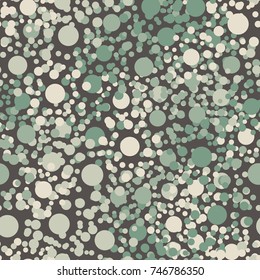 Seamless pattern. Camouflage made up of circles of four colors, the fifth color of the background. For 3D models, computer games, textiles and other design.